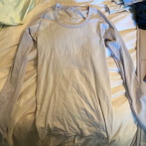Lululemon white and light purple swiftly tech top